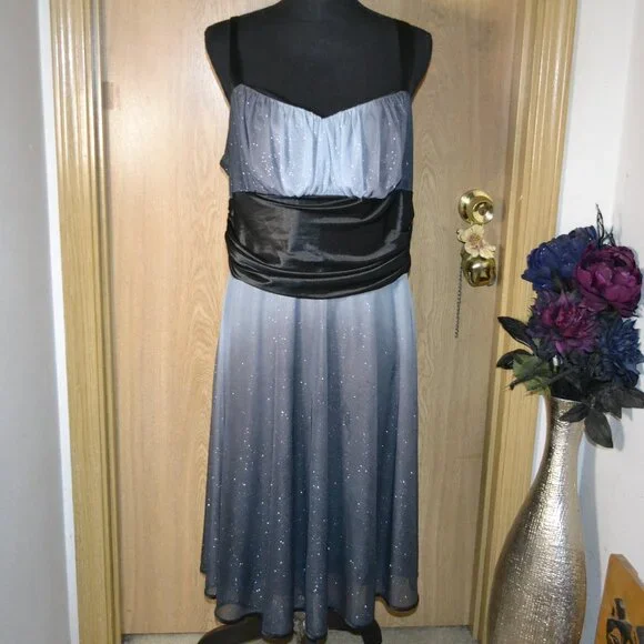 Collection Dressbarn Dreamy Romantic Sparkly Ombre Evening Event Party Dress - Picture 2 of 11